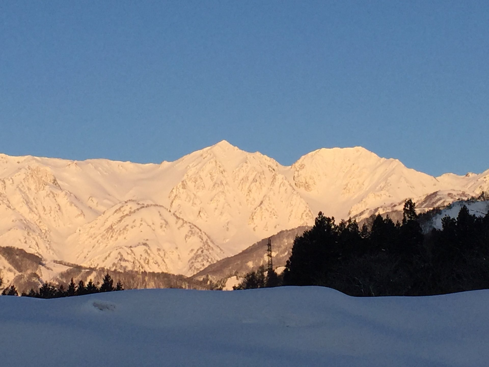 Hakuba mountains at golden hour