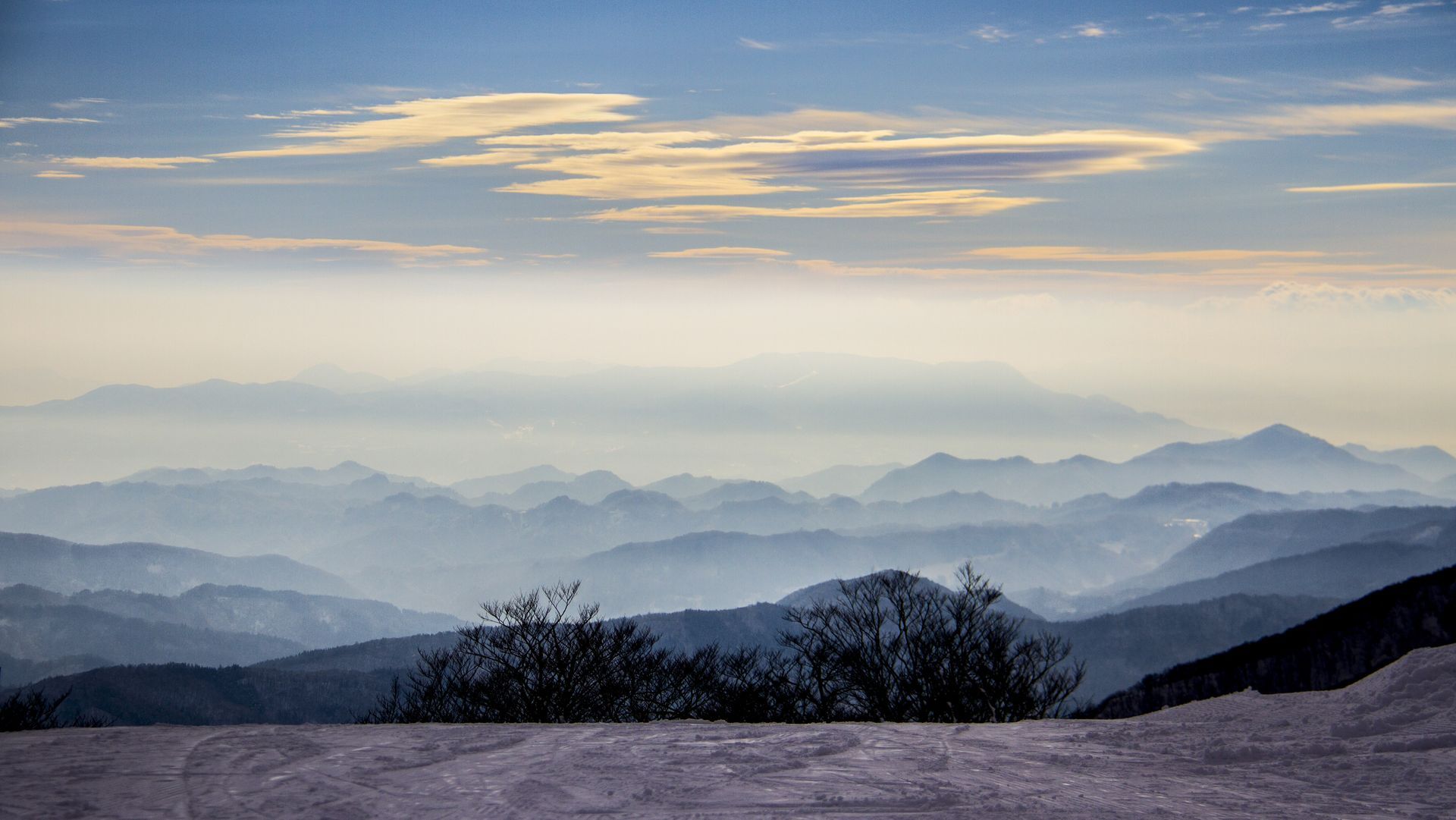 Nagano mountain landscape at dawn